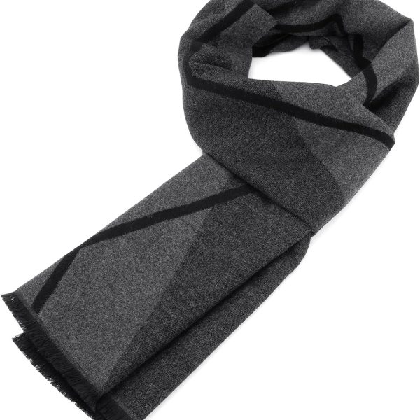 Men's Winter Warm Long Soft Scarf Plaid Tassel Scarf for Men Soft Classic Scarves